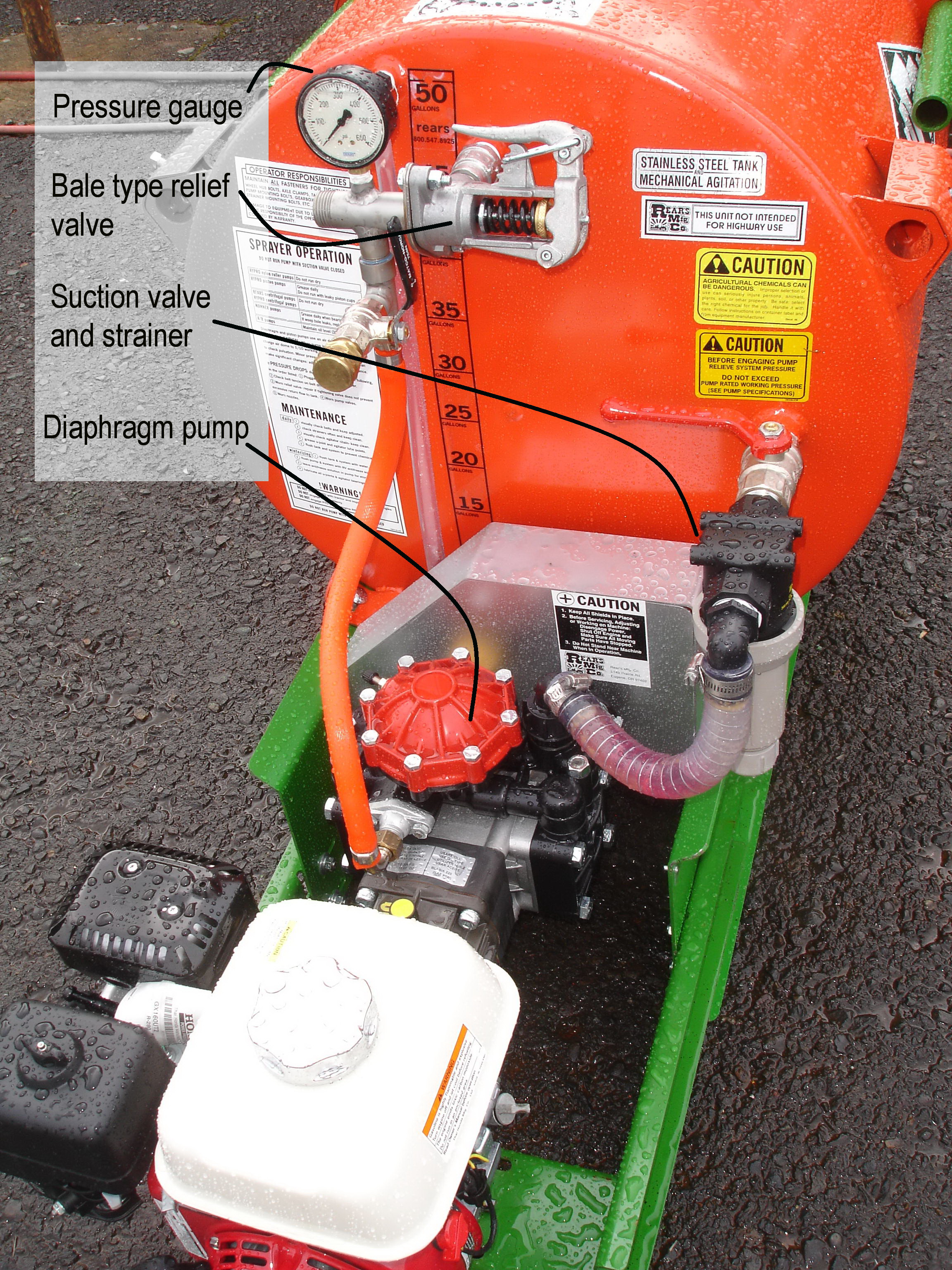 Loss of spray pressure Rears Mfg. Co.